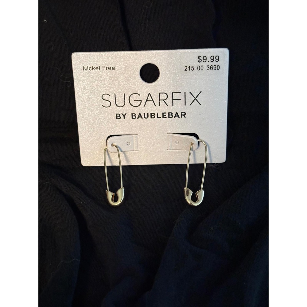 Sugarfix by Baublebar Gold Safety Pin Drop Earrings Nickel Free New